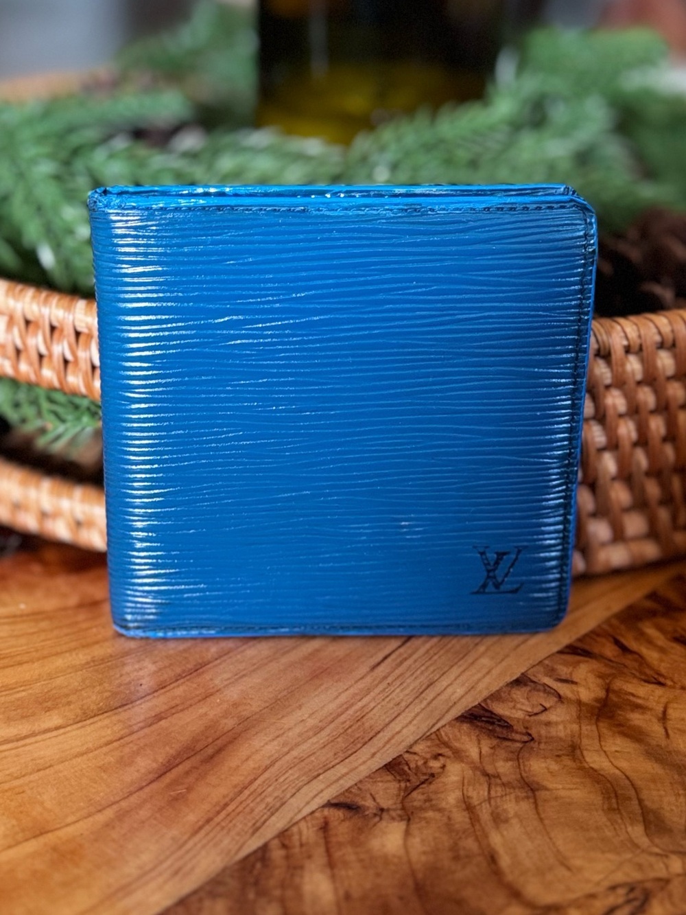 Just in 🔥Louis Vuitton men’s blue vintage Epi bifold wallet